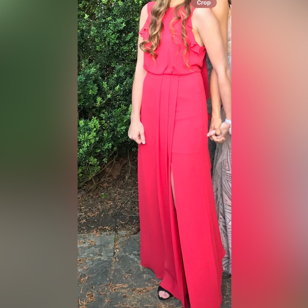 BCBGMaxAzria Pink Wrap Maxi Skirt with Slit